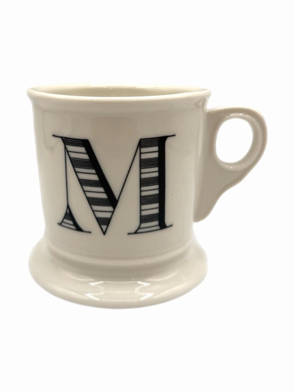 Anthropologie Monogram Initial “M” Shaving Coffee Mug